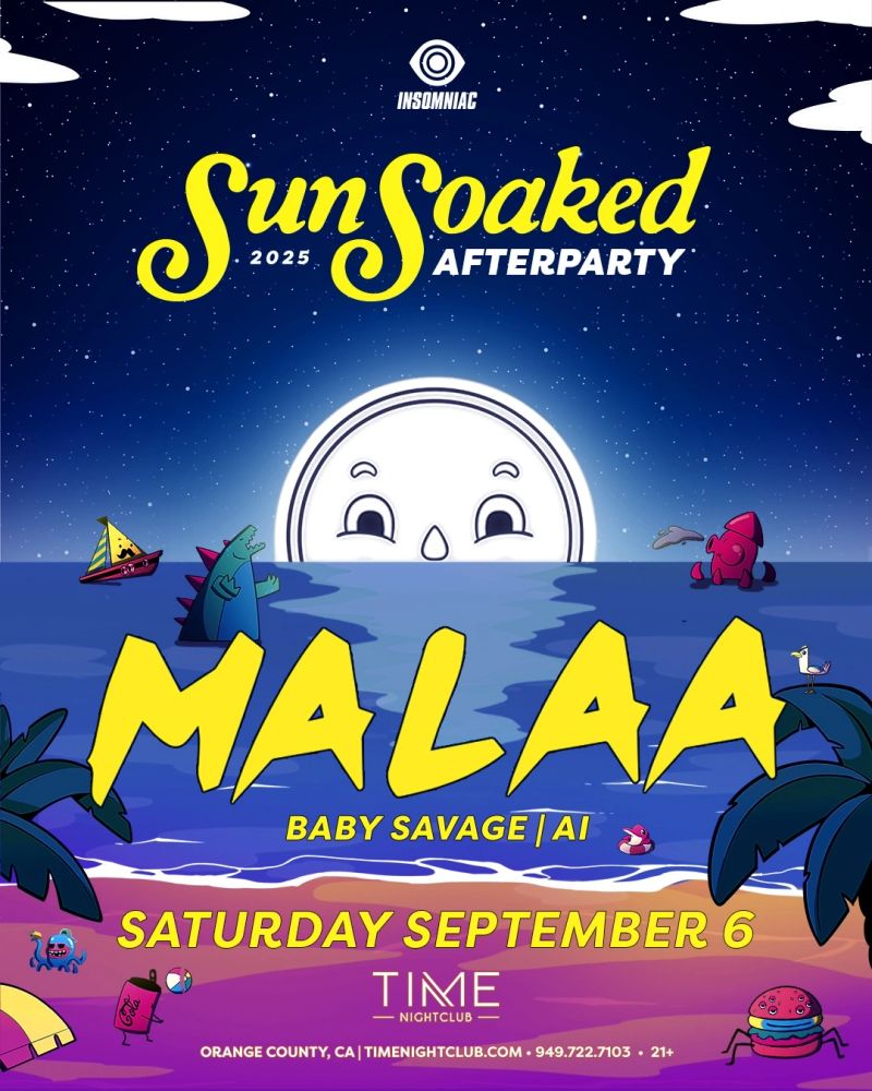 Malaa · SunSoaked Afterparty original event flyer